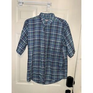 McGregor Bagpiper Shirt Large Plaid Short Sleeve Button Up Men's (WTF88)